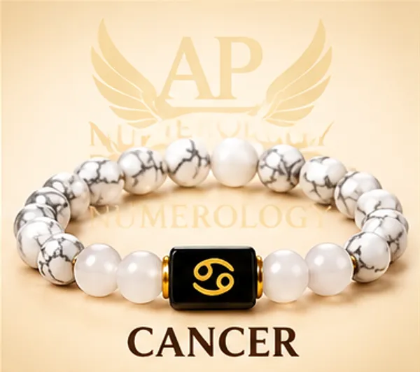 White_Beaded_Cancer_Zodiac_Bracelet_For_Unisex