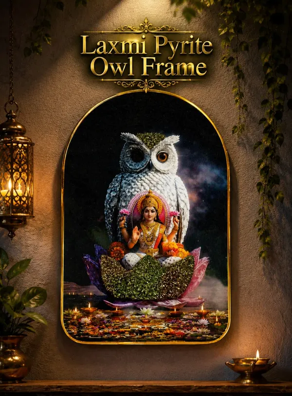 Pyrite_Lakshmi_Owl_Devotional_Wall_Frame