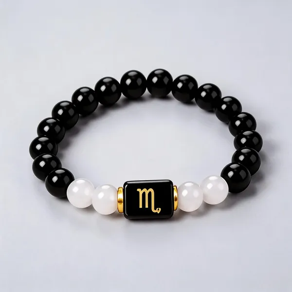 Black_Beaded_Scorpio_Zodiac_Bracelet_For_Unisex