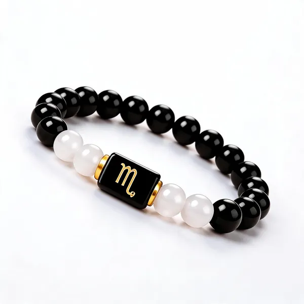 Black_Beaded_Scorpio_Zodiac_Bracelet_For_Unisex