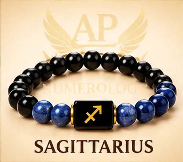 Black_Blue_Beaded_Sagittarius_Zodiac_Bracelet_For_Unisex