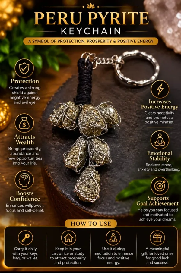 Golden_Pyrite_Wire_Wrapped_Key_Chain
