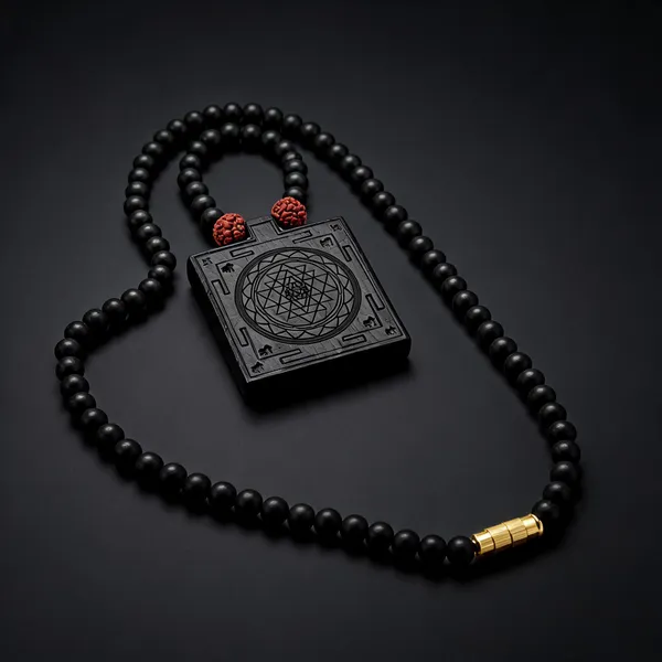 Black_Beaded_Yantra_Pendant_Necklace_For_Men