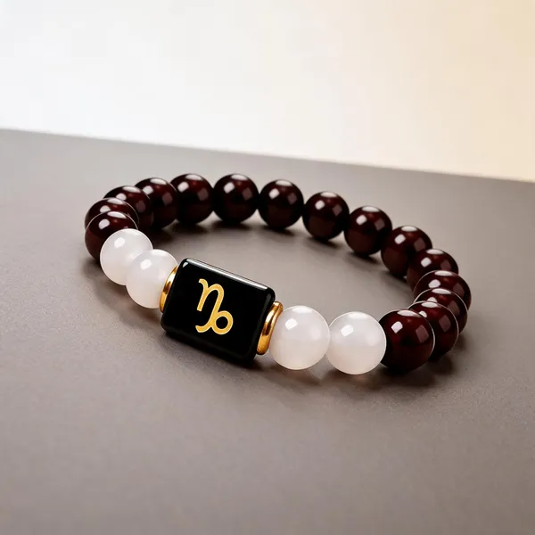 Black_Brown_Beaded_Capricorn_Zodiac_Bracelet_For_Unisex