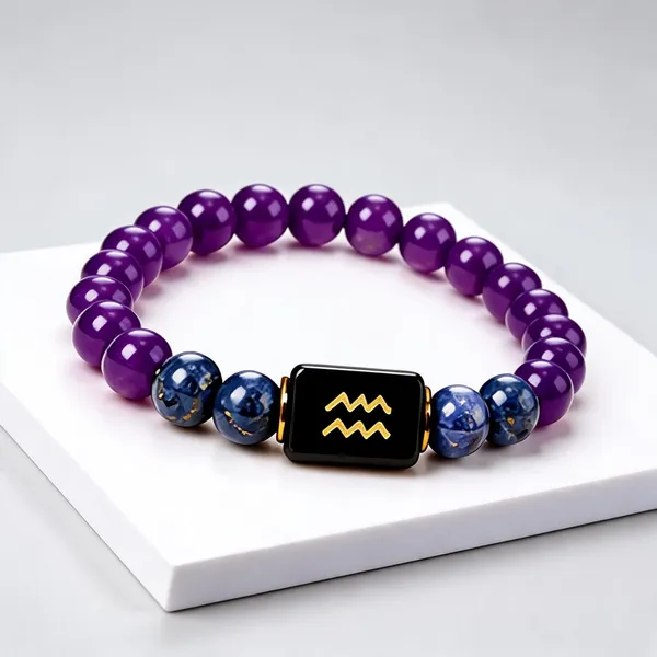 Purple_Blue_Beaded_Aquarius_Zodiac_Bracelet_For_Unisex