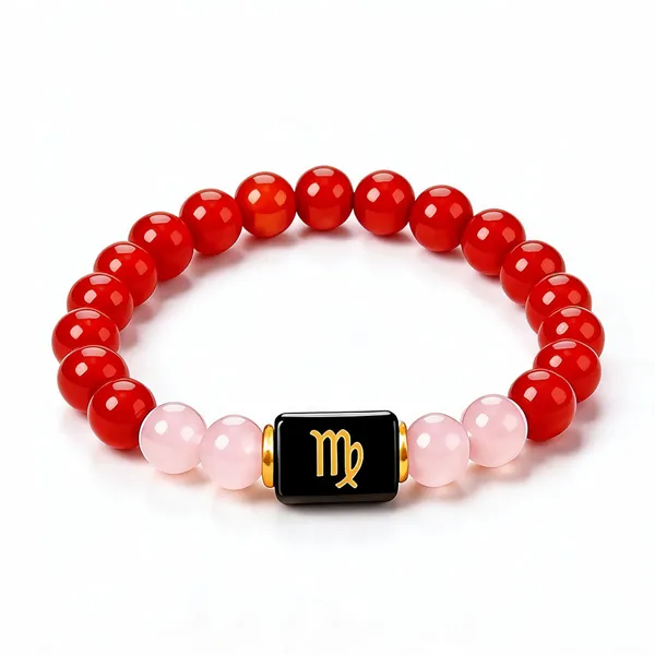 Red_Beaded_Virgo_Zodiac_Bracelet_For_Unisex