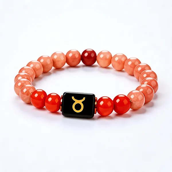 Red_Beaded_Taurus_Zodiac_Bracelet_For_Unisex
