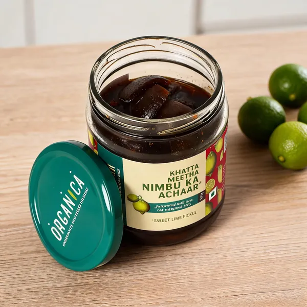 Organica_Khatta_Meetha_Sweet_Lime_Pickle_In_Olive_Oil