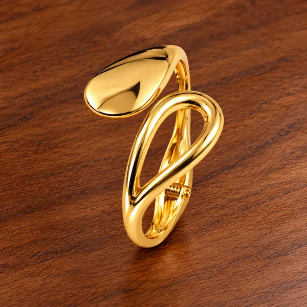 Rivsam_Golden_Sculpted_Elegance_Cuff_kada