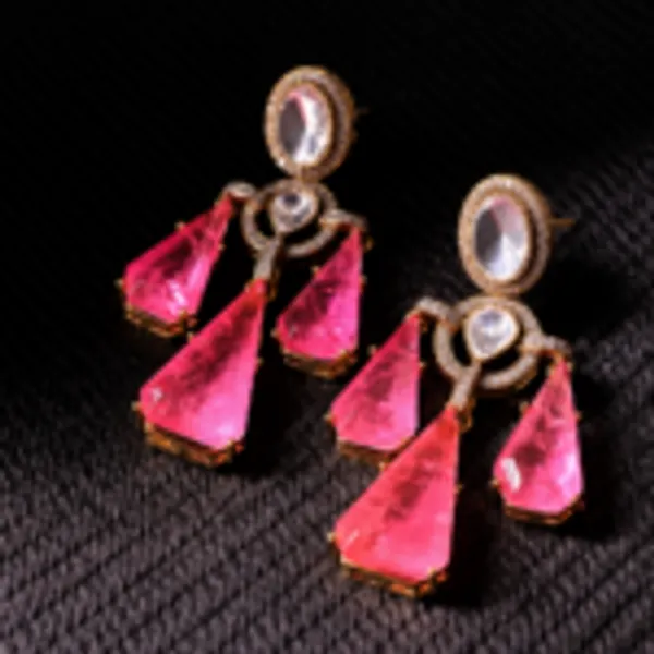 Rivsam_Roselle_Pink_Crystal_Statement_Drop_Earrings