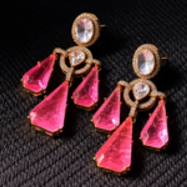Rivsam_Roselle_Pink_Crystal_Statement_Drop_Earrings