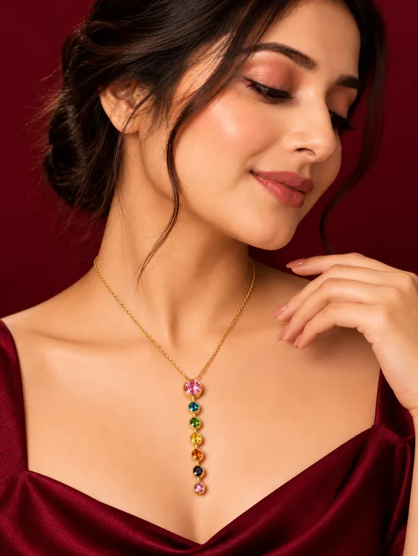 Rivsam_Rainbow_Gemstone_Gold_Necklace