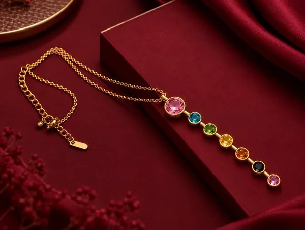 Rivsam_Rainbow_Gemstone_Gold_Necklace