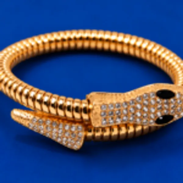 Rivsam_Golden_Serpent_Crystal_Cuff_Bracelet