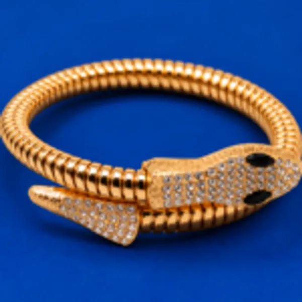 Rivsam_Golden_Serpent_Crystal_Cuff_Bracelet
