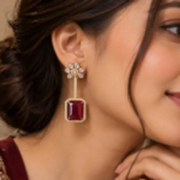 Rivsam_Rubella_Red_Heritage_Long_Drop_Earrings