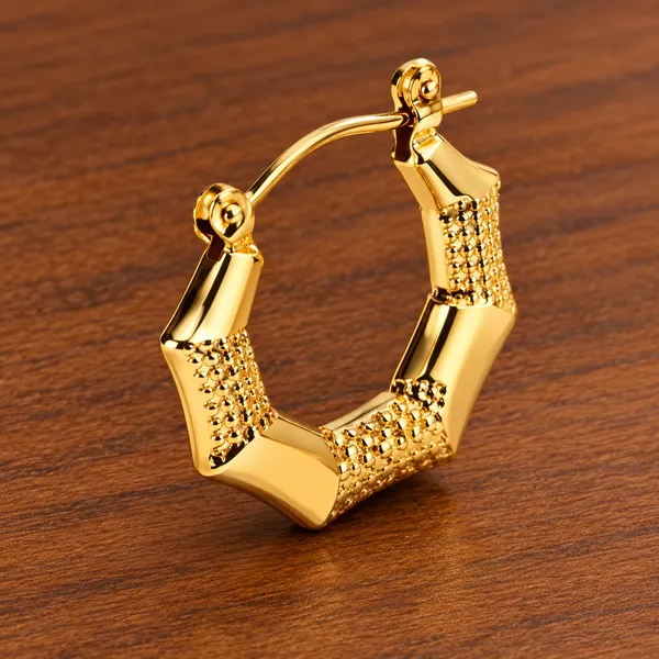 Rivsam_Textured_Octagon_Gold_Statement_Hoops