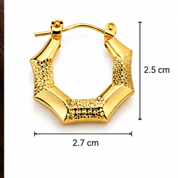 Rivsam_Textured_Octagon_Gold_Statement_Hoops