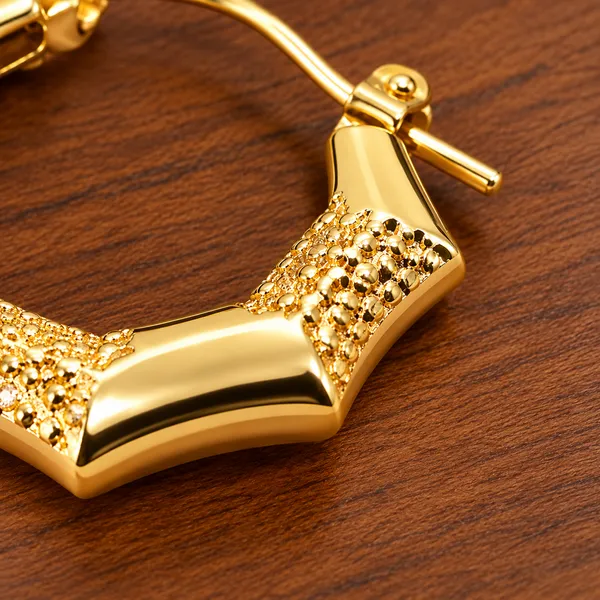 Rivsam_Textured_Octagon_Gold_Statement_Hoops