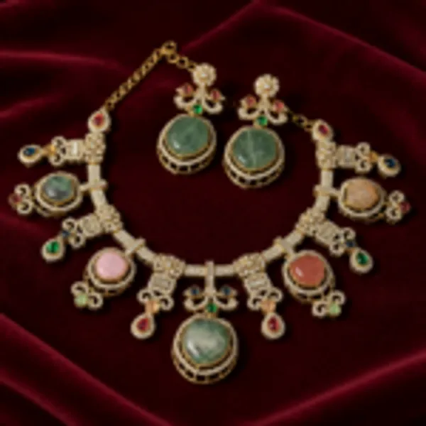 Rivsam_Noore_Multicolour_Stone_Statement_Jewellery_set