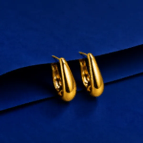 Rivsam_Golden_Sculpted_Teardrop_Hoop_earrings