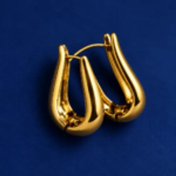 Rivsam_Golden_Sculpted_Teardrop_Hoop_earrings