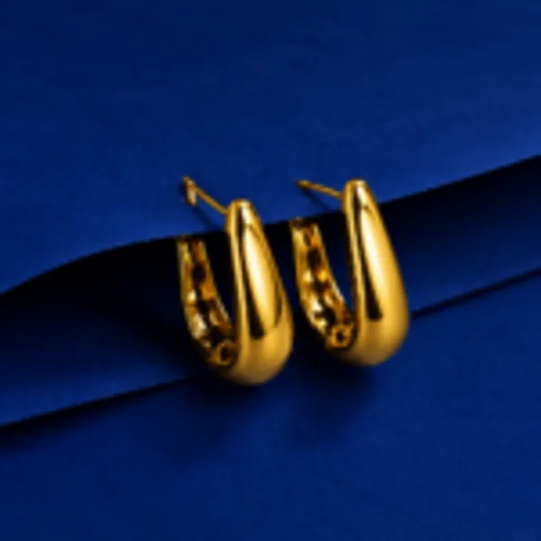 Rivsam_Golden_Sculpted_Teardrop_Hoop_earrings