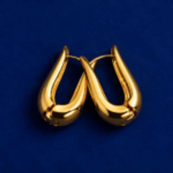 Rivsam_Golden_Sculpted_Teardrop_Hoop_earrings