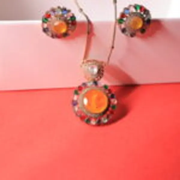 Rivsam_Solara_Multicolour_Statement_Necklace_Earrings_Set