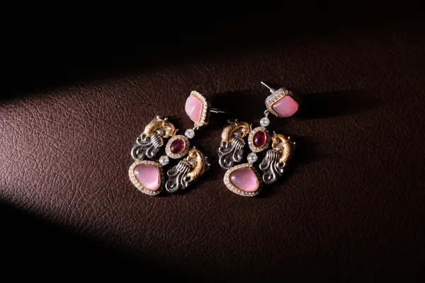 Rivsam_Elara_Pink_Heritage_Statement_Earrings