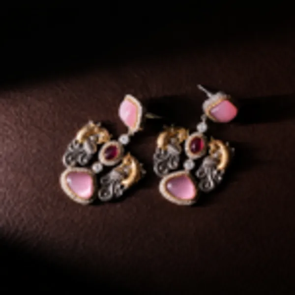 Rivsam_Elara_Pink_Heritage_Statement_Earrings