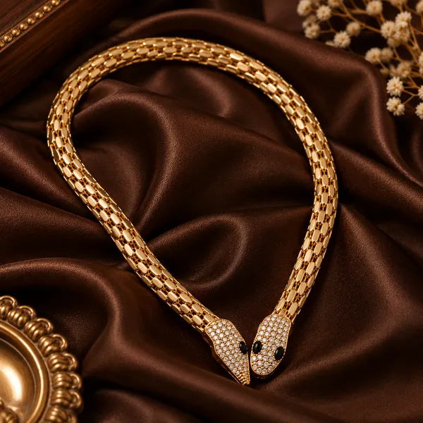 Rivsam_Golden_Serpent_Statement_Necklace