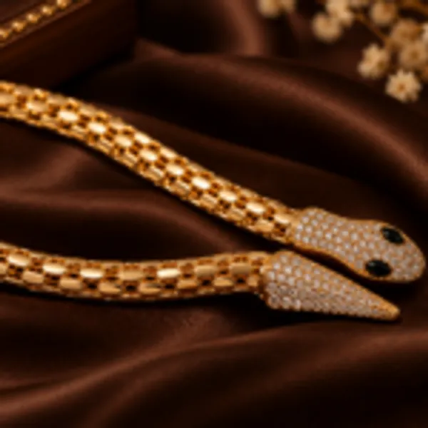 Rivsam_Golden_Serpent_Statement_Necklace