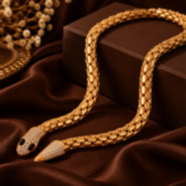 Rivsam_Golden_Serpent_Statement_Necklace