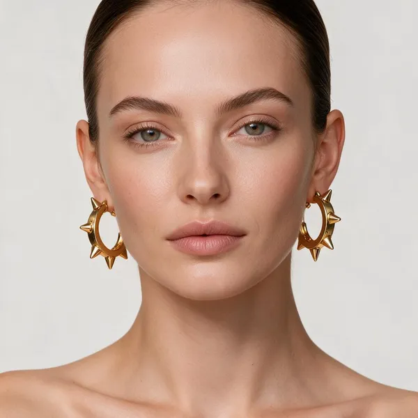 Rivsam_Spike_Halo_Gold_Statement_Hoops