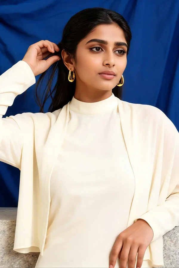 Rivsam_Golden_Sculpted_Teardrop_Hoop_earrings