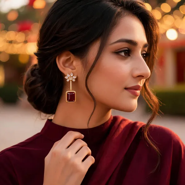 Rivsam_Rubella_Red_Heritage_Long_Drop_Earrings