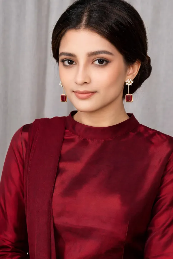 Rivsam_Rubella_Red_Heritage_Long_Drop_Earrings