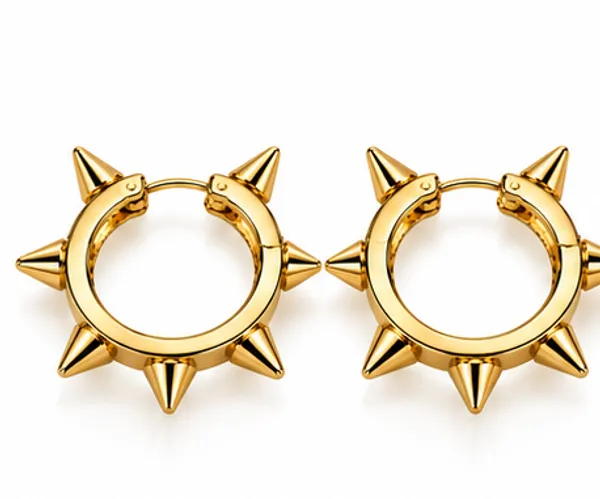 Rivsam_Spike_Halo_Gold_Statement_Hoops