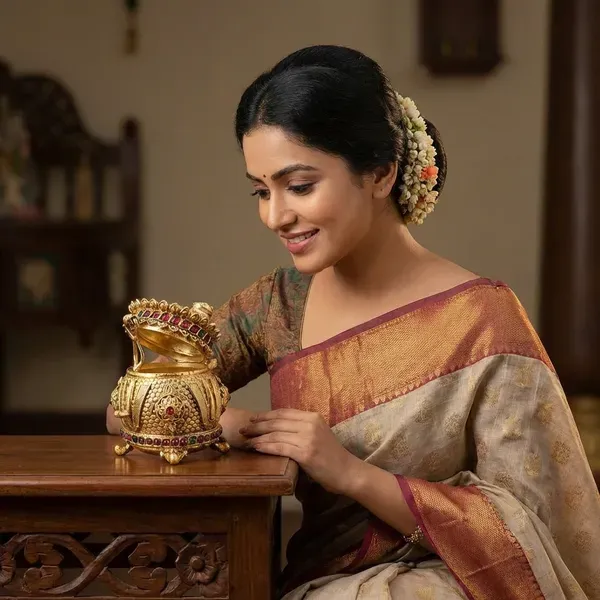 Copper_Base_With_Gold_Plated_Antique_Haldi_Kumkum_Karande