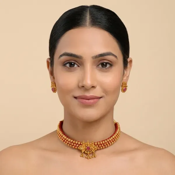 Copper_Base_With_Gold_Plated_Vijaylakshmi_Kolhapuri_Antique_Thushi
