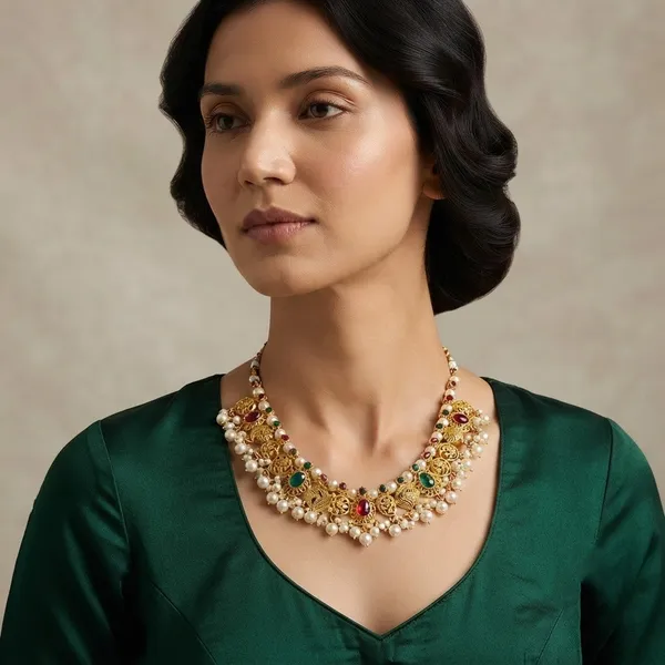 Copper_Base_With_Gold_Plated_Rangoli_Moti_Saaj