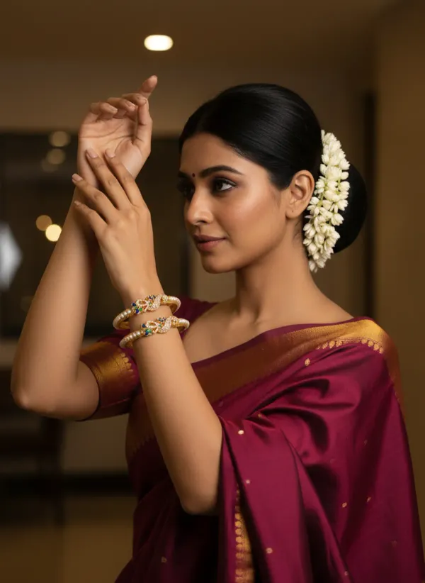 Copper_Base_With_Gold_Plated_Blue_Peacock_Moti_Bangles