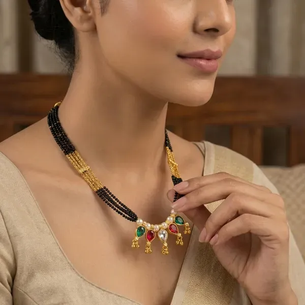 Copper_Base_With_Gold_Plated_Anatika_Multistone_Short_Mangalsutra