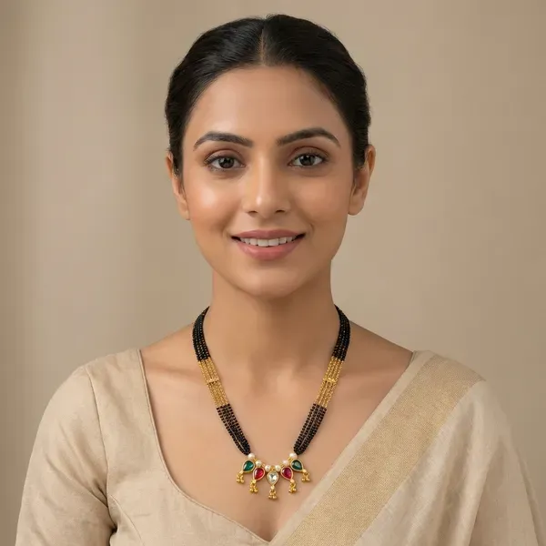 Copper_Base_With_Gold_Plated_Anatika_Multistone_Short_Mangalsutra