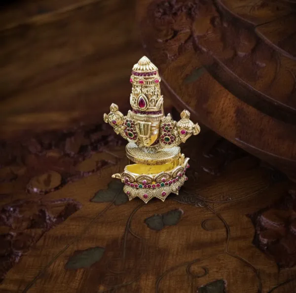 Copper_Base_With_Gold_Plated_Venkateshmukhi_Haldikumkum_Karande