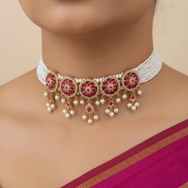 Copper_Base_With_Gold_Plated_Tarankit_Moti_Choker