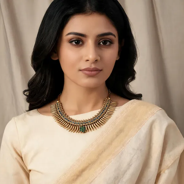 Copper_Base_With_Gold_Plated_Sarasvati_Chafekali_Antique_Necklace