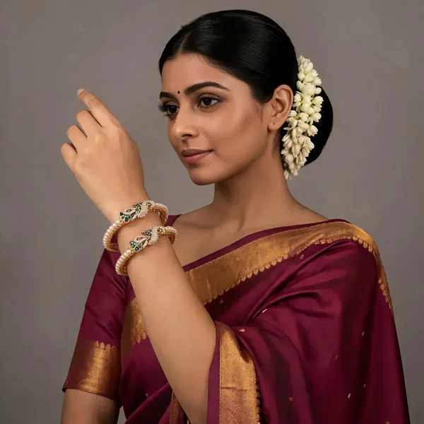 Copper_Base_With_Gold_Plated_Blue_Peacock_Moti_Bangles