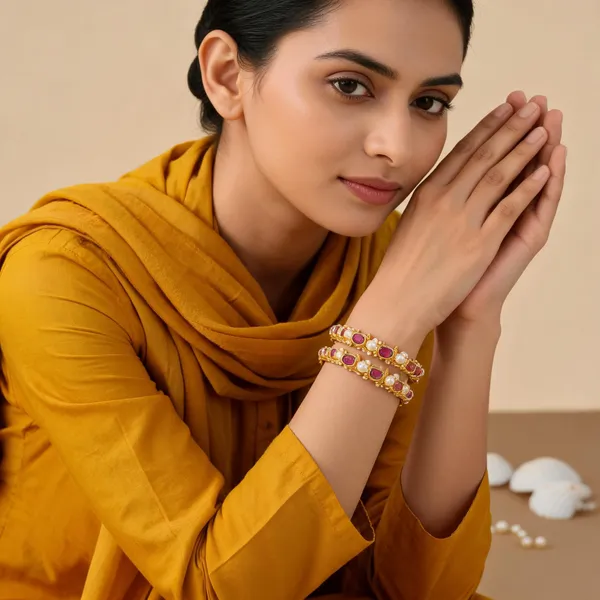 Copper_Base_With_Gold_Plated_Gulabi_Moti_Kada